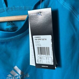 Adidas Aqua Blue Tee with Silver Logo